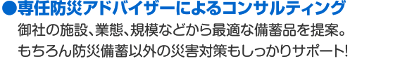 専任防災アドバイザーによるコンサルティング