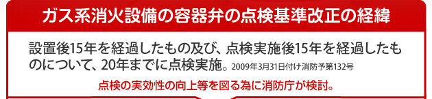 ガス系消火設備の容器弁の点検基準改正の経緯