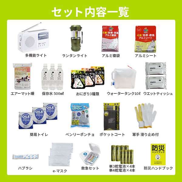 画像4: 防災セット 1人用 必要なもの厳選 非常用持ち出し 防災リュック (4)