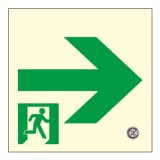 壁用】高輝度蓄光式 避難通路誘導標識（両矢印） HLS-19 正方形（中